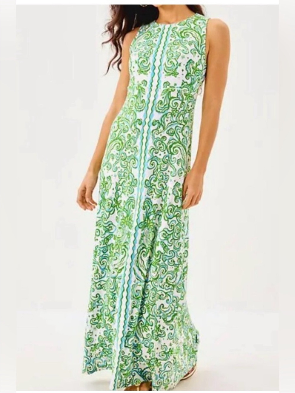 NWT Lilly Pulitzer Ellison Maxi Dress SZ XS Resort White Sol Mates Engineered
